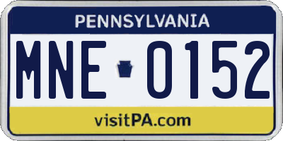PA license plate MNE0152