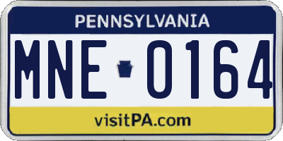 PA license plate MNE0164