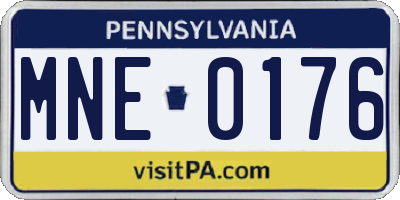 PA license plate MNE0176