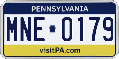 PA license plate MNE0179