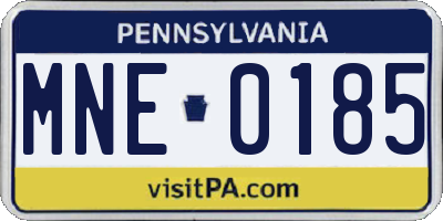 PA license plate MNE0185