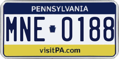 PA license plate MNE0188