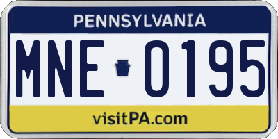 PA license plate MNE0195
