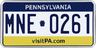 PA license plate MNE0261