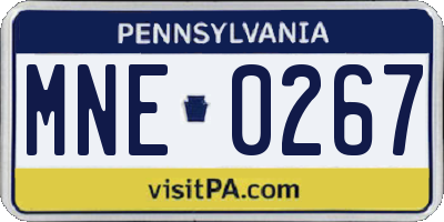 PA license plate MNE0267