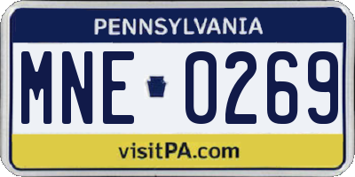 PA license plate MNE0269