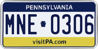 PA license plate MNE0306