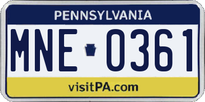 PA license plate MNE0361