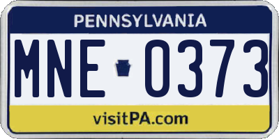 PA license plate MNE0373
