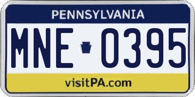 PA license plate MNE0395