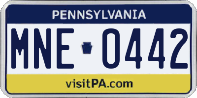 PA license plate MNE0442