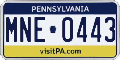 PA license plate MNE0443