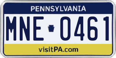 PA license plate MNE0461