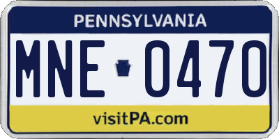 PA license plate MNE0470