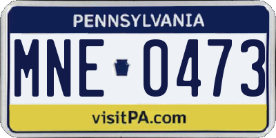 PA license plate MNE0473