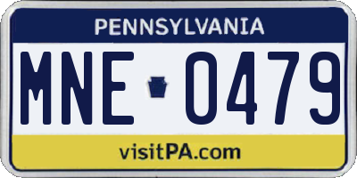 PA license plate MNE0479