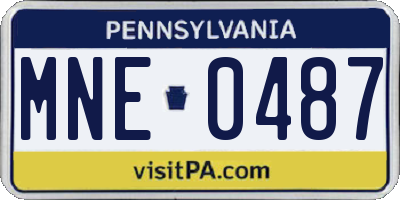 PA license plate MNE0487