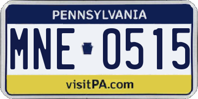 PA license plate MNE0515