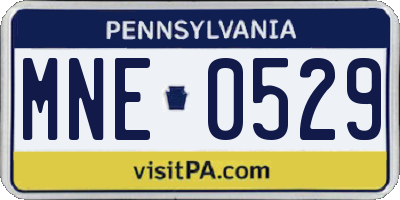 PA license plate MNE0529