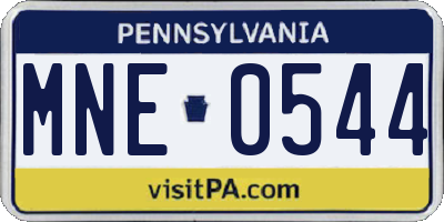 PA license plate MNE0544