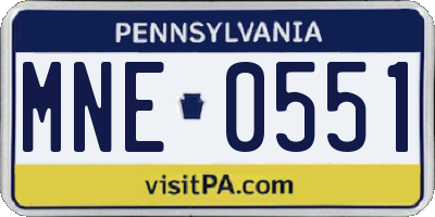 PA license plate MNE0551