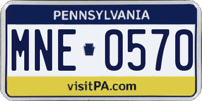 PA license plate MNE0570