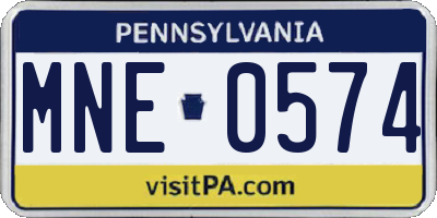 PA license plate MNE0574
