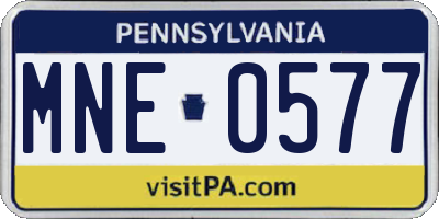 PA license plate MNE0577