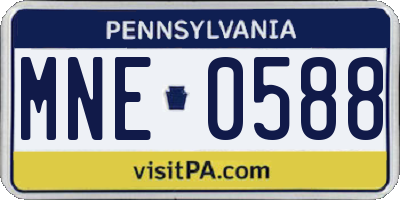 PA license plate MNE0588
