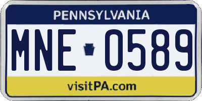 PA license plate MNE0589