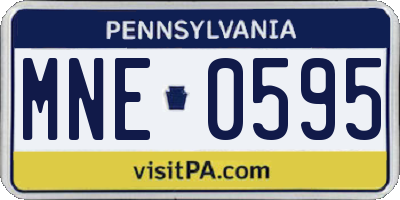 PA license plate MNE0595