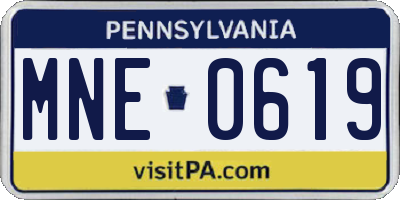 PA license plate MNE0619