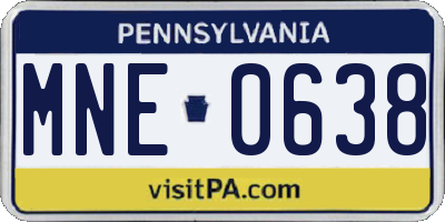 PA license plate MNE0638