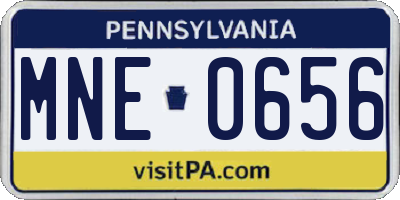 PA license plate MNE0656