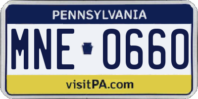 PA license plate MNE0660