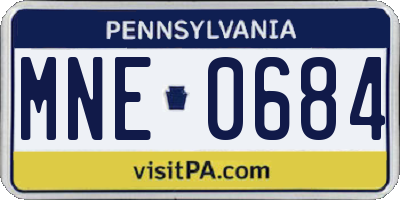 PA license plate MNE0684