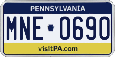 PA license plate MNE0690