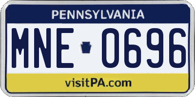 PA license plate MNE0696