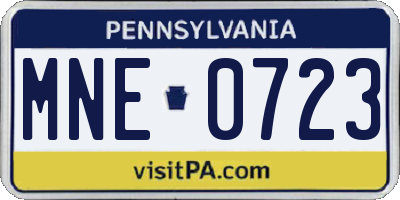 PA license plate MNE0723