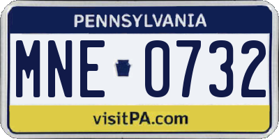 PA license plate MNE0732