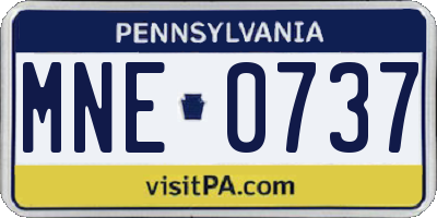 PA license plate MNE0737