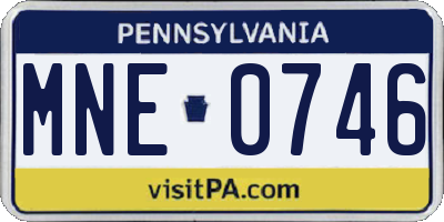 PA license plate MNE0746