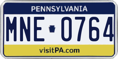 PA license plate MNE0764