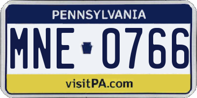 PA license plate MNE0766