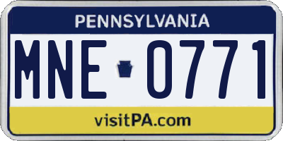 PA license plate MNE0771