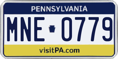 PA license plate MNE0779