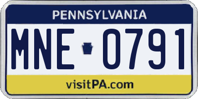PA license plate MNE0791