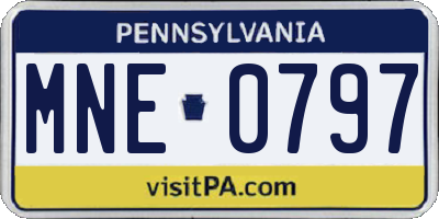 PA license plate MNE0797