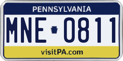 PA license plate MNE0811