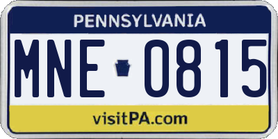 PA license plate MNE0815